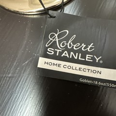 Four 2011 Robert Stanley Home Collection Gold Stem Goblets Glasses NWT