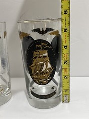 VTG 1960 Libbey 3 Tumblers Perry’s Flag Ship Andrew Jackson Independence Hall