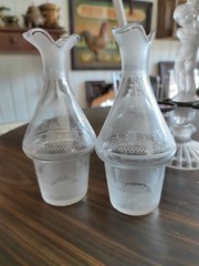 Rare Oil And Vinegar Cruet Crystal Baccarat Cherub G7