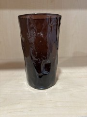 Crinkle Purple Amethyst Glass Iced Tea Driftwood Tumbler Textured