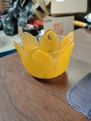 Antique 1906 Westmoreland Specialty Orange Shriners Tulip Shaped Punch Cups