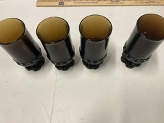 Tiffin Franciscan Madeira Smoke Brown Footed 6.5” Iced Tea Goblets Set of 4