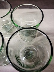 Vintage-Style Light Green Tinted Footed Goblets / Water Glasses – Set of 6 8 OZ