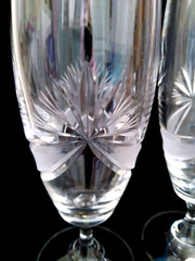 Set of 2 Sklo Bohemia Crystal Fine Cut for Iced Tea or Beer Glasses 7-1/4″H