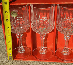 Cristal D’Arques Longchamp Water/Wine Goblets 7 1/4″ Tall Set of 3 Glasses 8.4oz