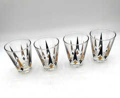 4 Anchor Hocking GOLDEN PEAKS Atomic Juice Glasses 3 oz 3 1/2″
