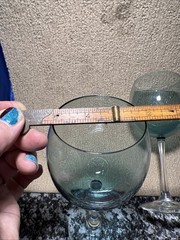 Teal Kaleidoscope Balloon wine glasses Vintage