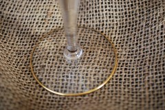 Vintage Set of 7 Wavy Etched Gold Leaf Greek Banded Rim Wine Champagne Glasses