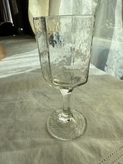 Libbey Facets Clear Wine Glass Goblet hold 6 oz Vintage One Glass