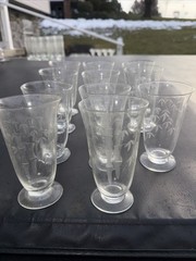 11 Noritake Sasaki Bamboo Crystal Vintage Parfait Glasses – inch