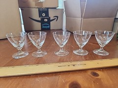 5 Stem 1.5 oz Cordial Sherry Shot Glass Simple Wheat & Stars Pattern 2.5″
