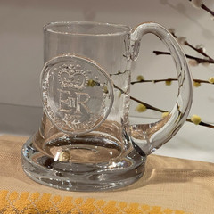 England Dartington Glass Signed Silver Jubilee ER Crown 1977