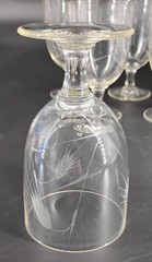 Vintage Wheat Etched Water Glasses Noritake Sasaki 6 pc Set Holds 8-10 fl oz