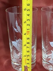 Vintage LIBBEY- WHITE ROSES 5.5″ Drinking Glasses Tumbler High Ball – Set of 4
