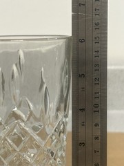 6 Pc Libbey Criss-Cross Diamond Cut Ice Glass Tumblers Set