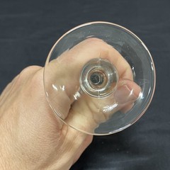Vintage 4.5″ Mid Century MCM Coupe Clear Champagne Glass 4 Ball Knobby Stem
