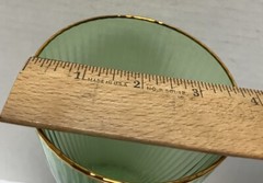A&B Home Green Ripple With Gold Rim Wine Glass Goblet 9”.