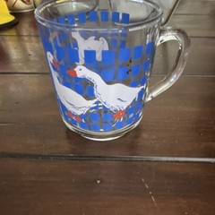 Carlton Ducks Clear Glass Mug / Cup – 3 1/2″ x 3″ – 1982 Vintage