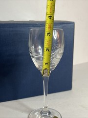 6 Crystal SKLO Bohemia Wine Glasses Kalíšek pattern Czeck Republic In Box. VTG