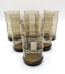 Libbey Bamboo Bash Tumbler Set Smokey Brown Optic Tiki Bar