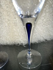 Orrefors Sweden INTERMEZZO BLUE 8.75” Claret Red Wine Glass NEW Set Of 2