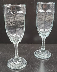 (2) Libbey Chivalry Clear Whiskey Sour Glasses Set Textured Rock Sharpe Stemware