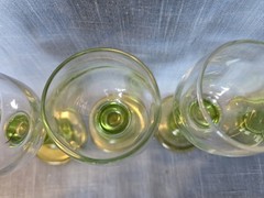 Bormioli Rocco Limoncino Liquor 4.5″ Cordial Glasses Thick Green Stem Set of 4