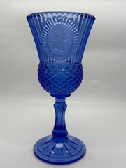 Vintage Avon Fostoria George Washington Cobalt Blue 12oz Water Wine Glass Goblet