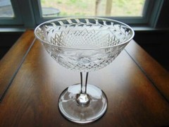 Crystal Champagne/Sherbet Cut Criss Cross Laurel 4 3/8 in 5 oz