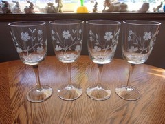 Wine Etched Frosted 9 Oz Romania – Set of 4