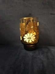 Vintage 1970s Libbey Camellia Tawney Glass Juice/Tumbler Old Fashioned Glass