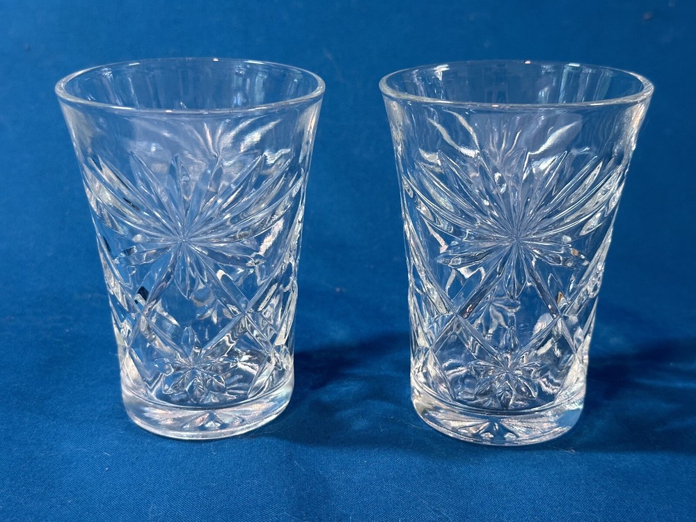 Anchor Hocking Prescut Glasses Starburst Flared Glasses 8 Oz Set Of 2