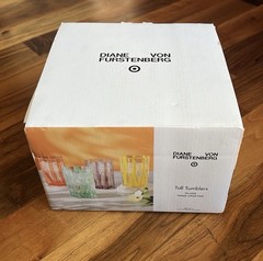NIB Diane von Furstenberg Glass Tall Tumblers – Multicolor Hand Crafted Set