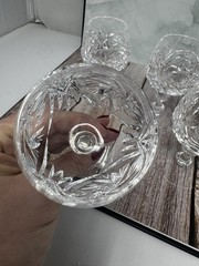 Vintage Bavarian 24% Lead Cut Crystal Wine Goblet Set