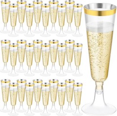 120 Pack 5 Ounces Plastic Champagne Flutes Disposable Plastic Champagne Glasses