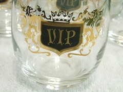 1 Vintage VIP Gold Crest 14 Oz Cooler Glass Tumbler Barware More Available
