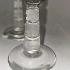 2 Vtg 1930’s Cut Rock Sharpe Stem Liquor Glasses 2oz Minor Dings On Stems.