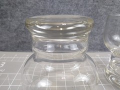 2 Vintage Glass Pedestal Tumblers Mid-century Modern Juice Cups
