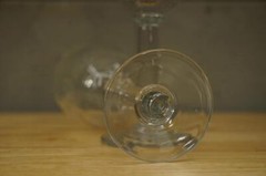 Lot Hand Crafted Artisan Blown Glass Clear Abstract Bubble Wine Glasses Stemware