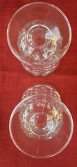 Vintage Set Of 2 Indiana Clear Colony Glass Whitehall Cubist Footed Tumblers