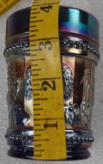 ANTIQUE NORTHWOOD PEACOCK FOUNTAIN CARNIVAL GLASS TUMBLER GLASS