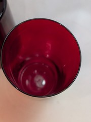 Vintage Mid Century Thin Ruby Glass Tumblers 5 1/4 Inch Set of 2