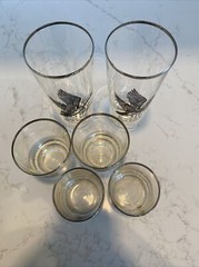 Vintage MCM Liquor Whiskey Glass Lowball Tumbler Shot Canada Goose (6)
