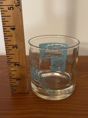 4 Mid Century Gold Teal Riverboat Southern Comfort Double Old Fashioned Glasses