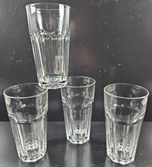 (4) Libbey Gibraltar Clear Iced Tea Glasses Set 22 Oz Tall Drinking Tumblers Lot