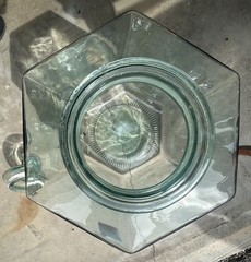 Vintage Green Glass Lemonade Iced Tea Drink Dispenser Brass Spigot Italy 15″