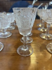 23pc Westmoreland Princess Feather Clear Glass Stemware Set – EAPG Style