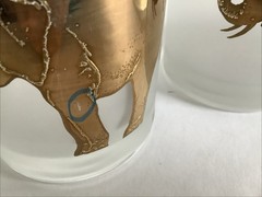 VTG GUMP’S Frosted & 22-Karat Gold Elephant Motif Old Fashioned Glasses Set Of 4