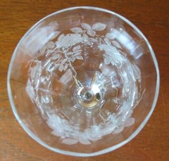 Tiffin Franciscan #14180 Stem Roses Etched Rib Optic 6 ¾” Water Goblet(s)