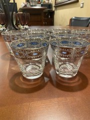 Culver MCM 1960s Silver Sorento Old Fashioned Glasses-Set of 8. Pure Class